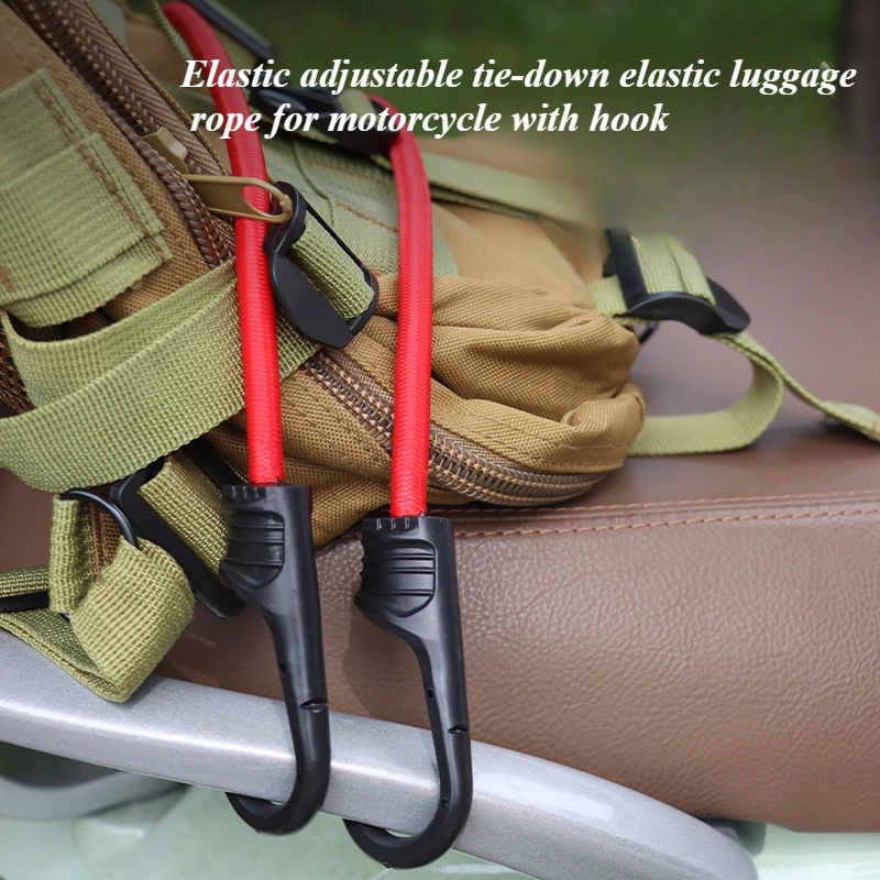 Motorcycle Elastic Luggage Rack With Hooks Adjustable Lashing Elastic Luggage Rope Motorbike Cargo Fixing Belt Bike Accessories