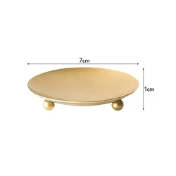 Elegant Iron Candle Holder with Black and Gold Finish - Decorative Tray Base - 1Pc (83000154)