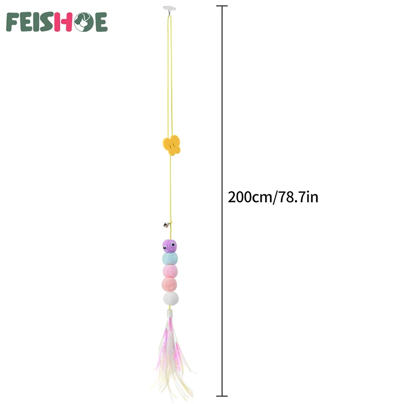 Cat Interactive Toy Interactive Cat Toy Hanging Simulation Funny Self-hey Interactive for Kitten Playing Teaser Wand Supplies