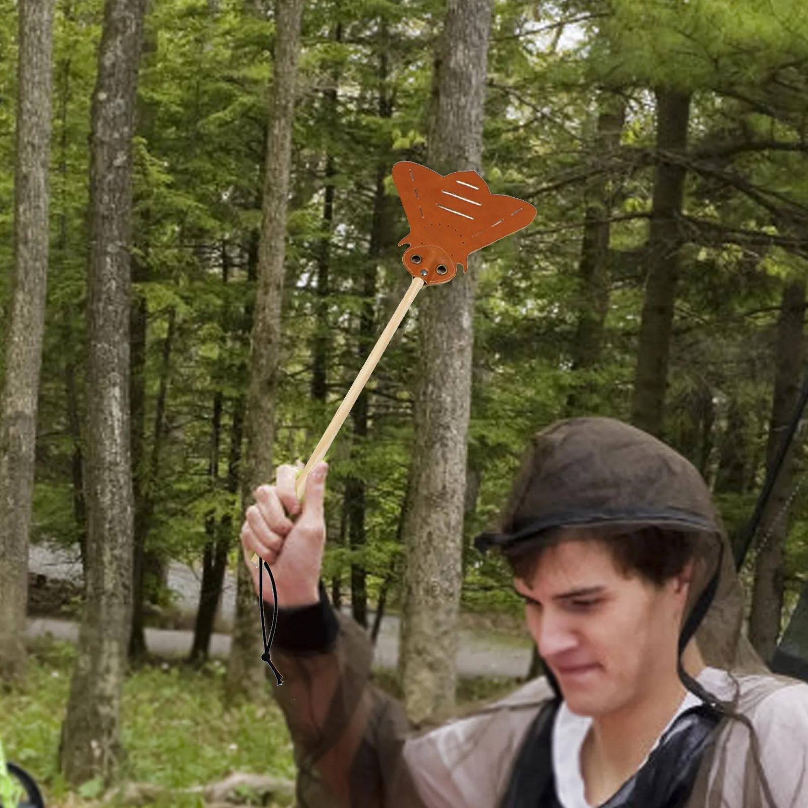 Leather Swatter Wooden Handle Household Fly Swatter Mosquito Slap fly swatter