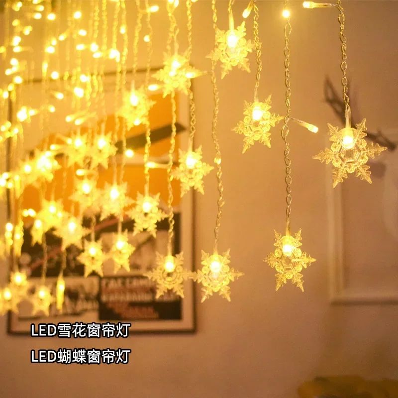 

Christmas snowflake ice strip light curtains snowflake light LED atmosphere decoration light string light strip color light