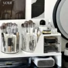 1pc 360-Degree Rotating Desk Organizer with Drawer - PET Pen Holder & Stationery Storage Box  multifunctional makeup storage box 3