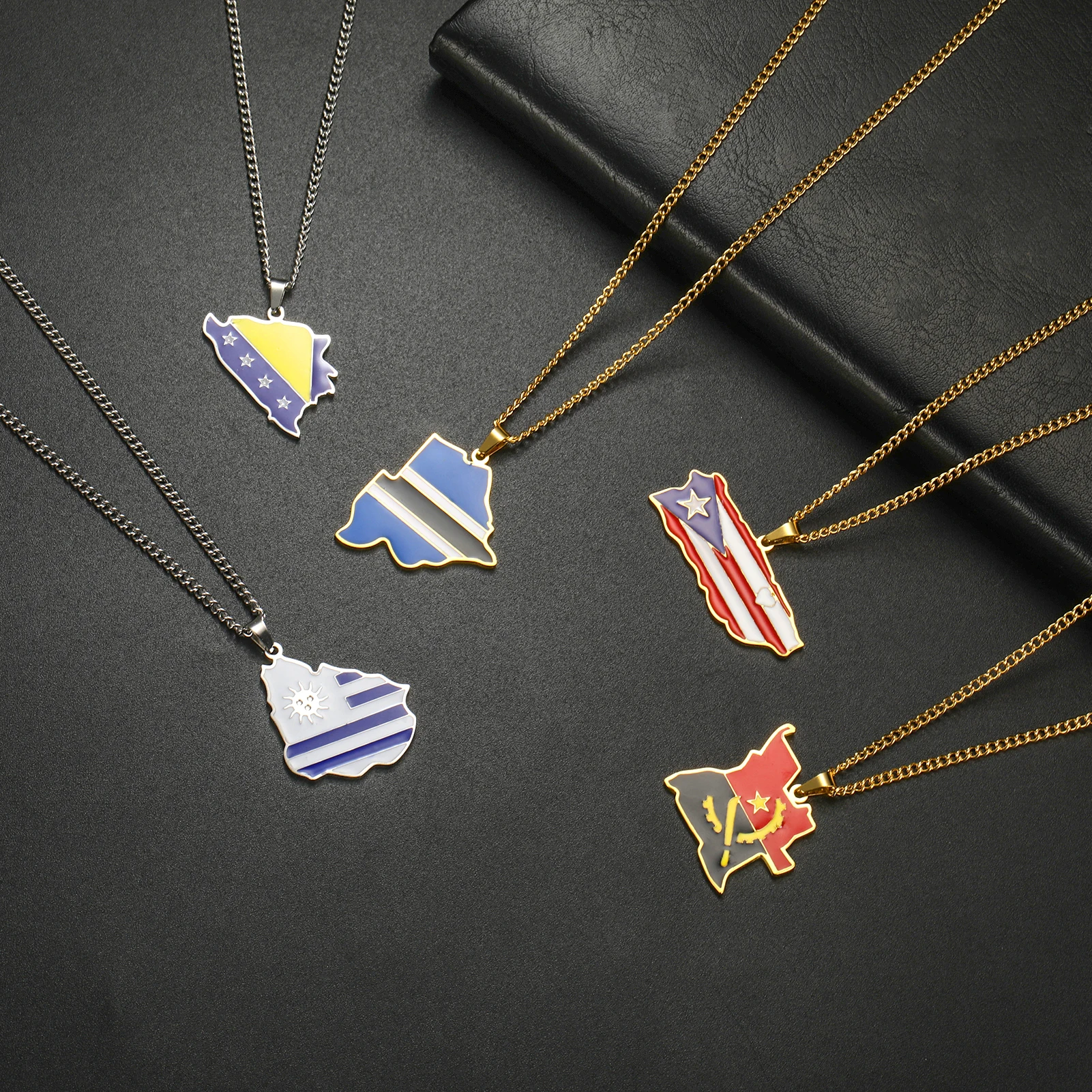 Vassago Hip-Hop Africa Map Collana Collana Con Ciondolo Da Uomo Bandiera Argentina Gioielli Ciondolo Smaltato Accessori Per Gioielli Regali