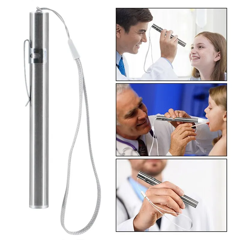 Led flashlight Mini Portable Medical Handy LED Pen Light USB Rechargeable Dentist Nurse Torch with Stainless Steel Clip