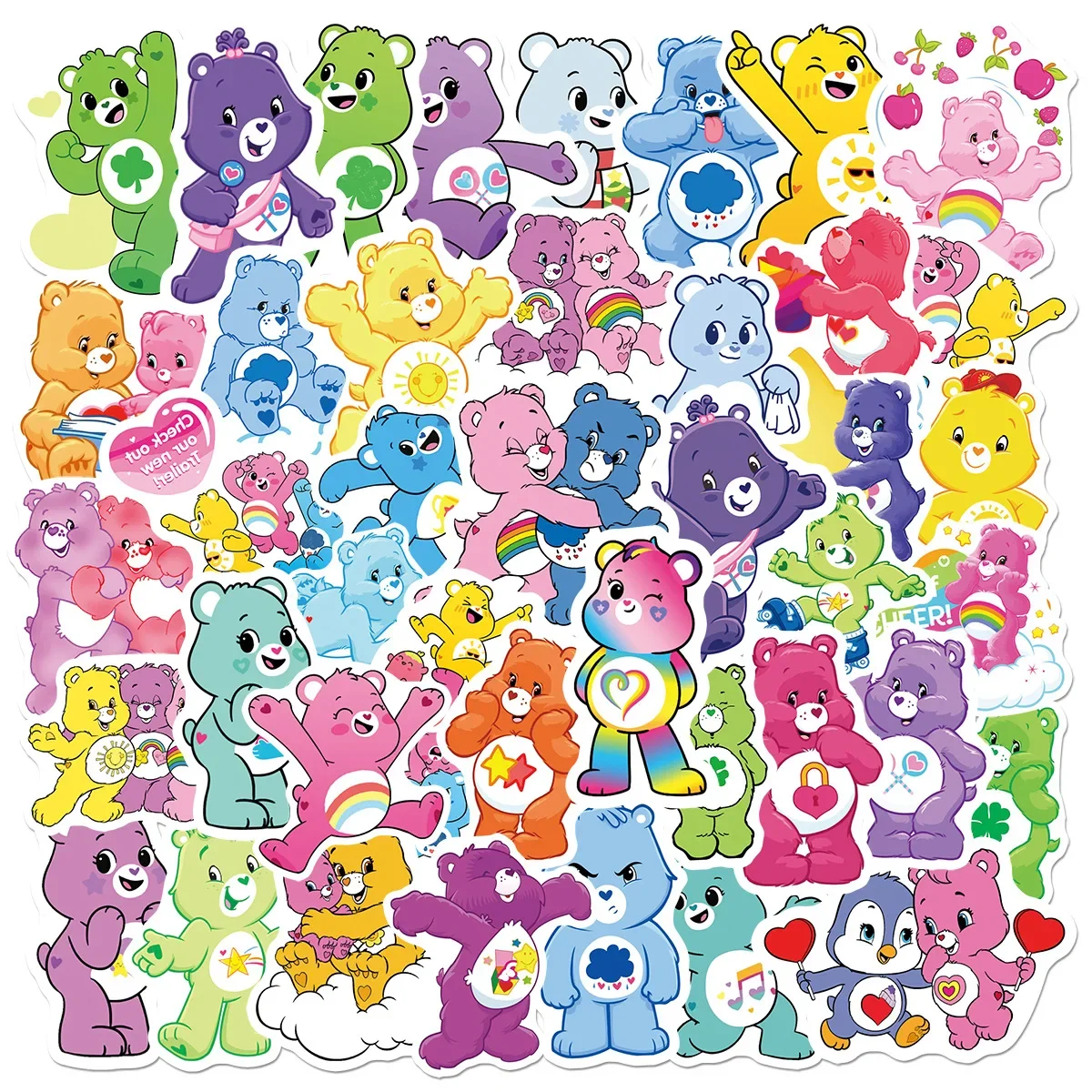 

32/40/50pcs Cartoon Anime Kawaii Care Bear Doodle Kids Sticker