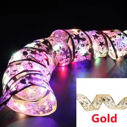 Aswesaw LED Ribbon Fairy Lights - 10m Christmas Tree Decoration for 10M - 100 LEDs (Gold - multicolor)
