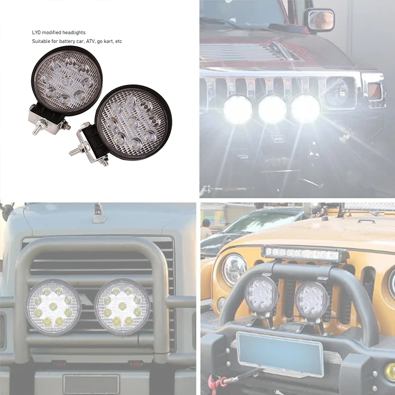 

LING QI 27W Auto LED Work Light 9 Light Is Suitable For ATV Go-kart SUV