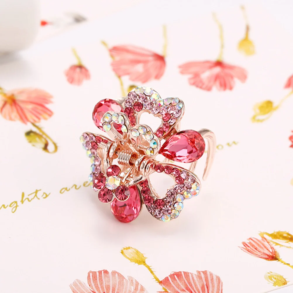 

4pcs Crystal Metal Jaw Claw Hair Clip Small Design Barrettes for Women Girl (Purple, Pink, Blue and Dark Blue)