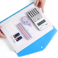 6pcs Transparent Covers Folder with Label A4 Plastic Pouch with Adhesive Snaps Document Organizer A4 for School Office WJJ07 2