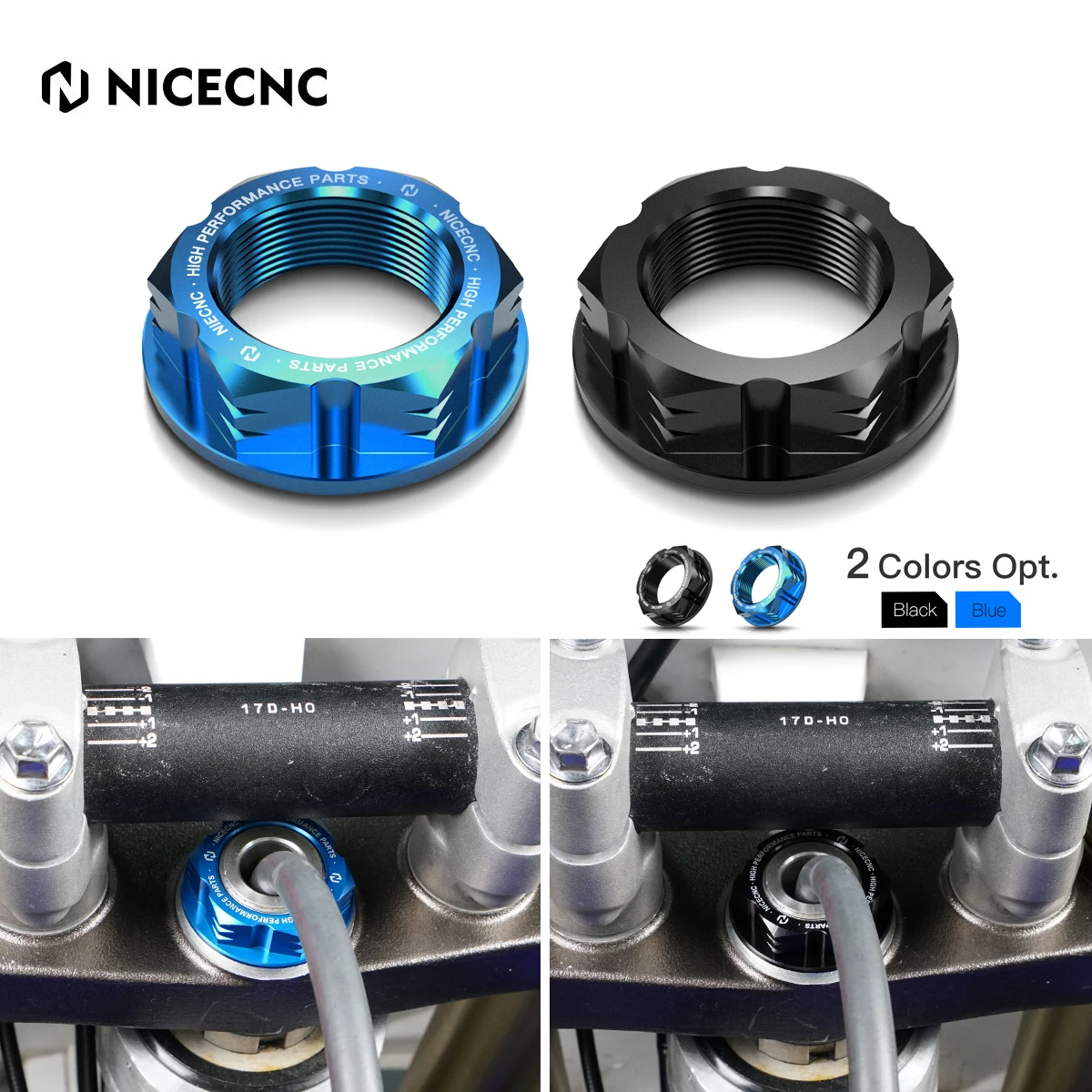 NiceCNC Steering Stem Nut For Yamaha WR 250F 250FX 450F YZ 125 125X 250 F X 450F Billet CNC