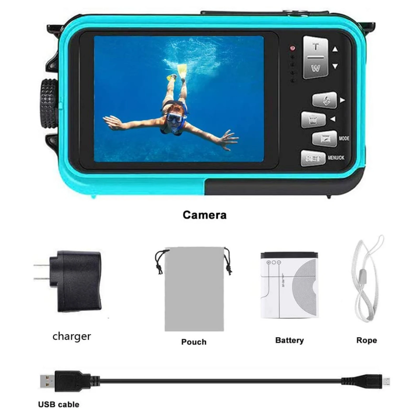 Automatic Flash Underwater Camera Waterproof Action Mini Camcorder 1080P Cam Outdoor Snorkeling Camping Travel Camera