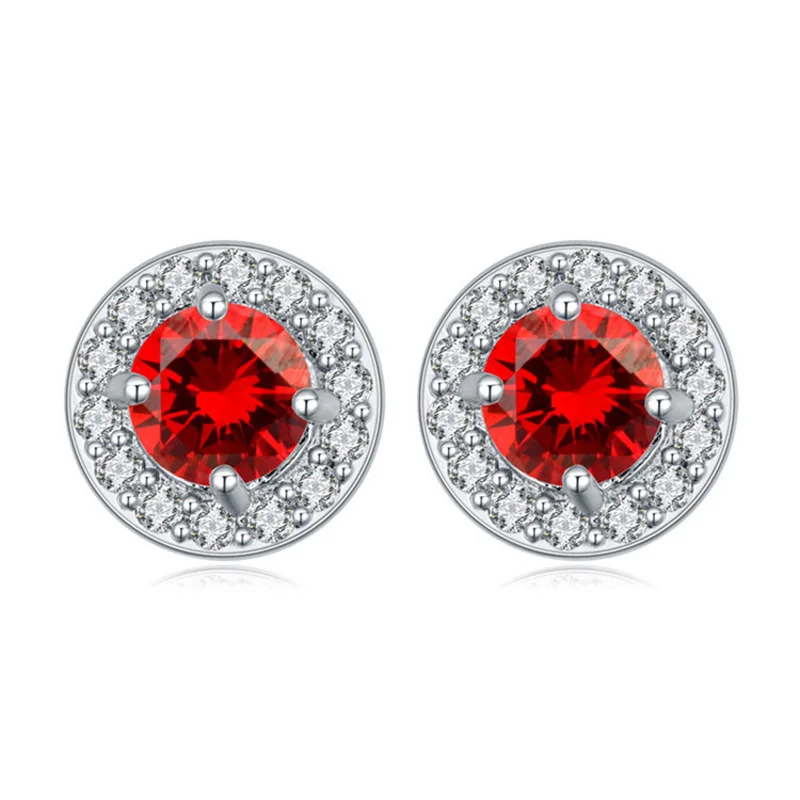 Silver Earrings Silver Stud Earrings SA SILVERAGE 925 Sterling Silver Gemstone Stud Earrings for Women 925 Silver Earrings Sets Fine Jewelry Three Colors Pendientes