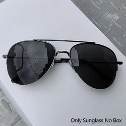 Men's Semi - Rimless Aviator Sunglasses - Classic Fashion, Large Metal Frame, Outdoor Sports Anti - UV (05)