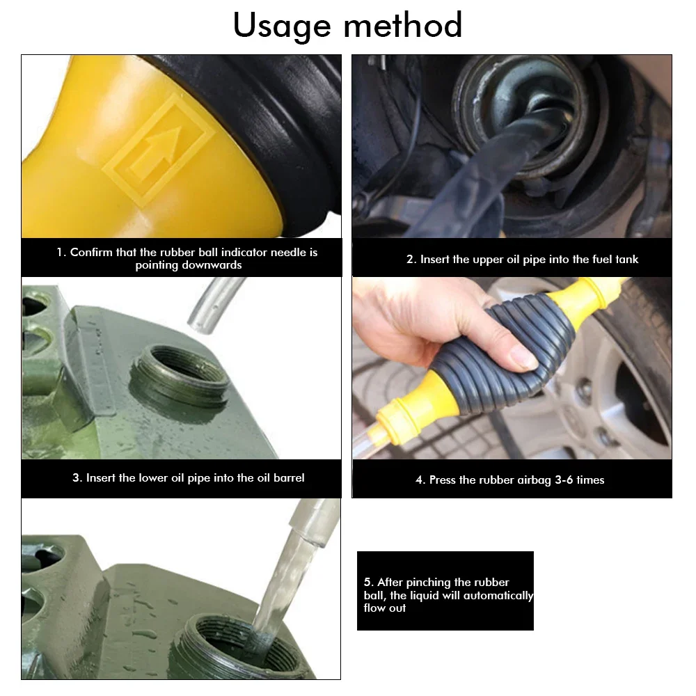Fuel pump oil extractor manual gasoline universal hand suction pipe liquid pump fuel saver emergency siphon