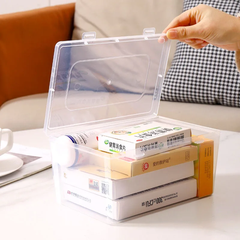 Home office supplies storage box multifunctional desktop large capacity A4 paper transparent plastic storage box dustproof