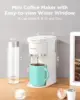 Mini Coffee Maker Single Serve, Instant One Cup for K Cup & Ground Coffee, 6 to 12 Oz Brew Sizes, Capsule Coffee Machine, White 3