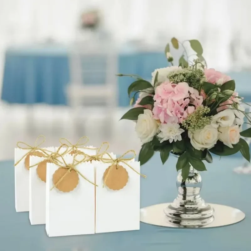 Rustic Brown Favor Bags  Retro Style Food Safe Treat Pouches with Cotton Strings for Anniversary Cookies Christmas Candies Gifts