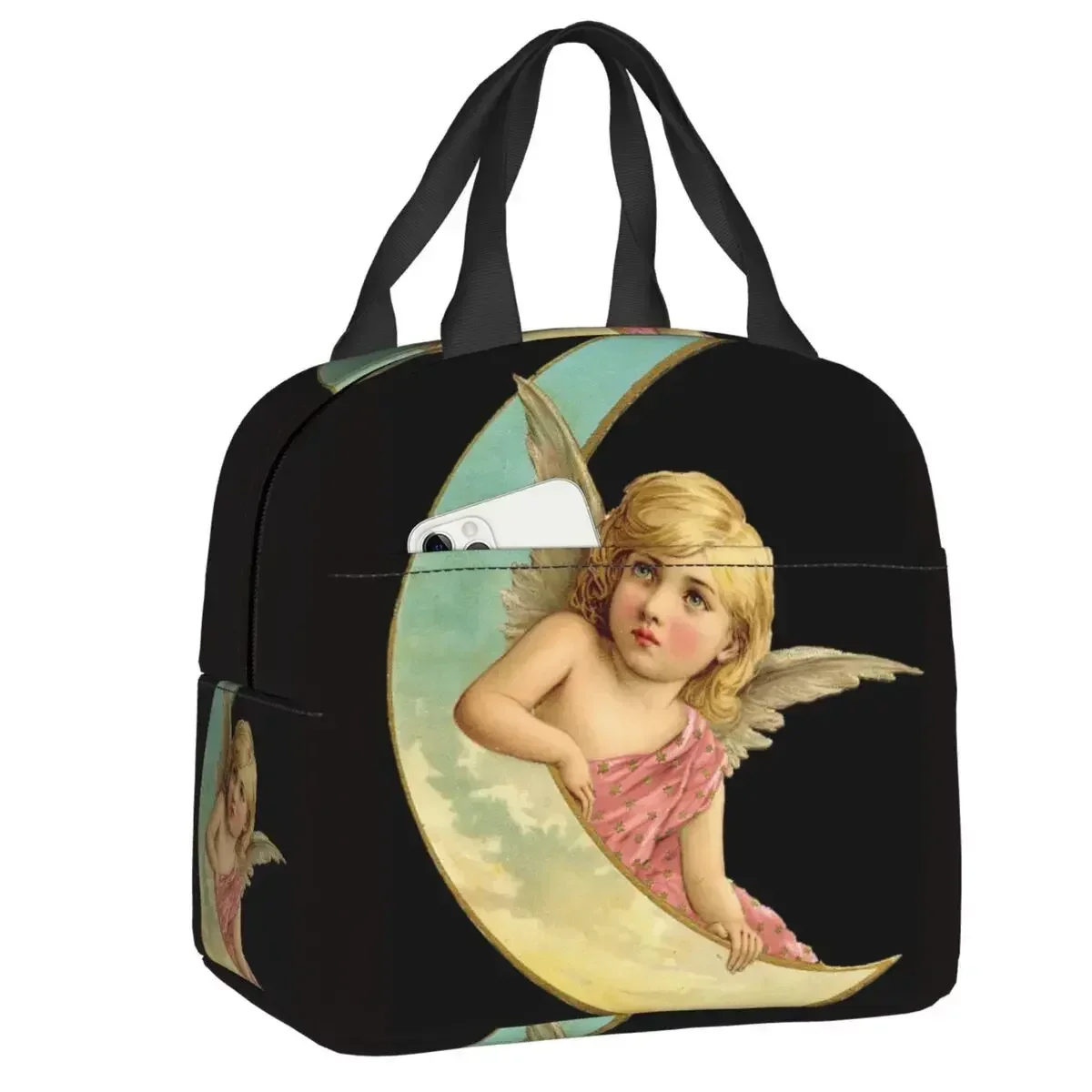 

Новинка 2023, Индивидуальная сумка для ланча в викторианском стиле с изображением Луны и Cherub, мужской и женский Термоизолированный Ланч-бокс для детей, школьный детский Ланч-бокс