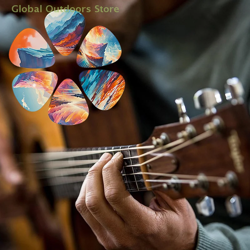 10Pcs/set Guitar Picks Premium ABS Material Dual-Sided Printing Shrapnel For Bass Ukulele Musical Instrument Accessories