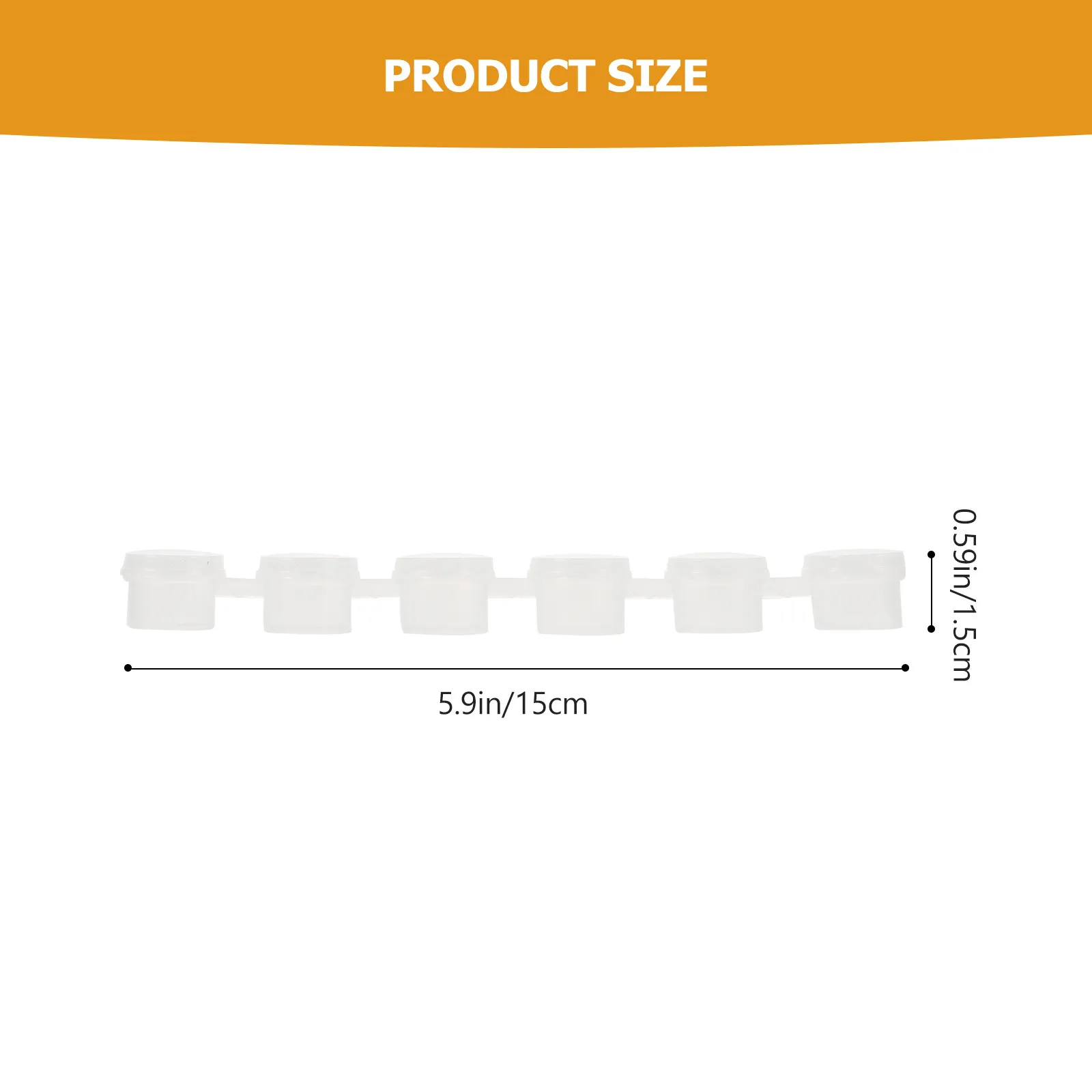 40Pcs 빈 페인트 포트 6-in-1 포드 스트립 학교 미술 공예 프로젝트를 위한 투명 플라스틱 보관 용기 화장품 파우더