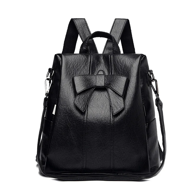 

Lovely Genuine Leather High-end Women Casual Bowknot Large Capacity Backpack