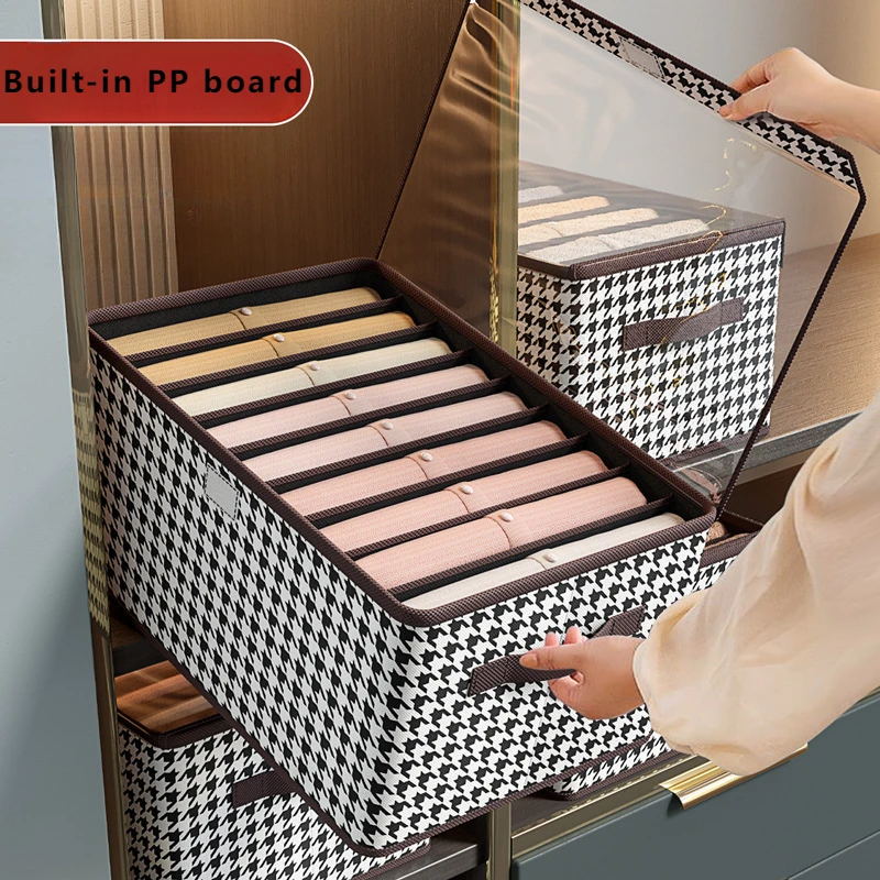 Closet Organizer Jeans Organization Storage Box with Cover Clothes Organization Drawer Organizer Cabinet Pants Storage Organizer 4