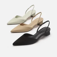 Chaussures pour femmes offre spéciale Slingbacks femmes talons hauts bouche peu profonde bureau et carrière Sexy sans lacet orteil gladiateur sandales 1