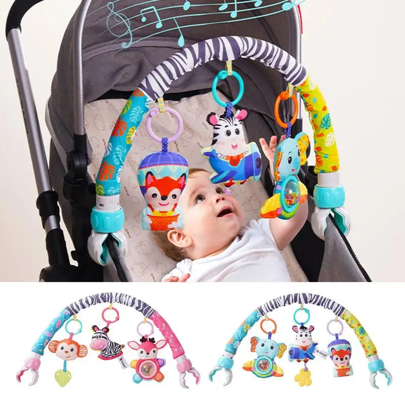 

Car Seat Toys Animal Shape Baby Crib Hanging Rattles Toys Crib Cot Spiral Toy Pram Hanging Dolls for Babies Stroller Accessories