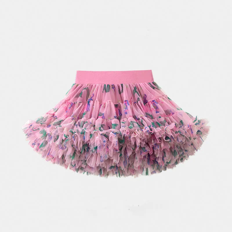 

Cute Girl Tutu Skirt Quality Multi Colour Fuffy Tulle Girl Skirt Princess Ball Gown Pettiskirt Party Performance Kids Clothes