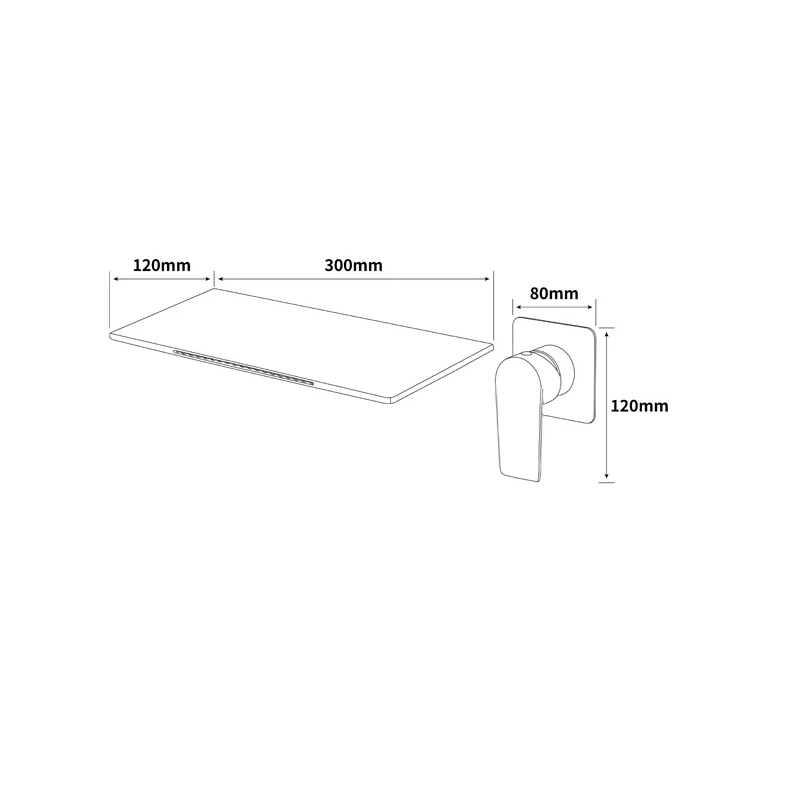 Wall Mounted Concealed Bathtub Faucet Hot And Cold Water Faucet Waterfall Outlet  Stainless Steel Black Gold 5