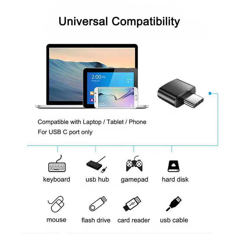 Otg C타입 변환기용 휴대용 USB 암형 변환기, 여행용 액세서리, 우수한 방열 소형 가제트