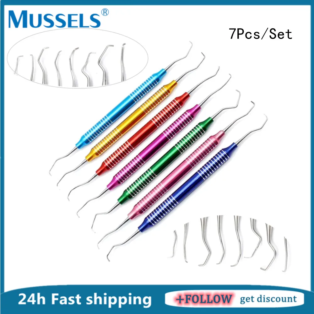 7PcsKitDentalTeethScalerCleaningPeriodontalGraceyCuretteTooth