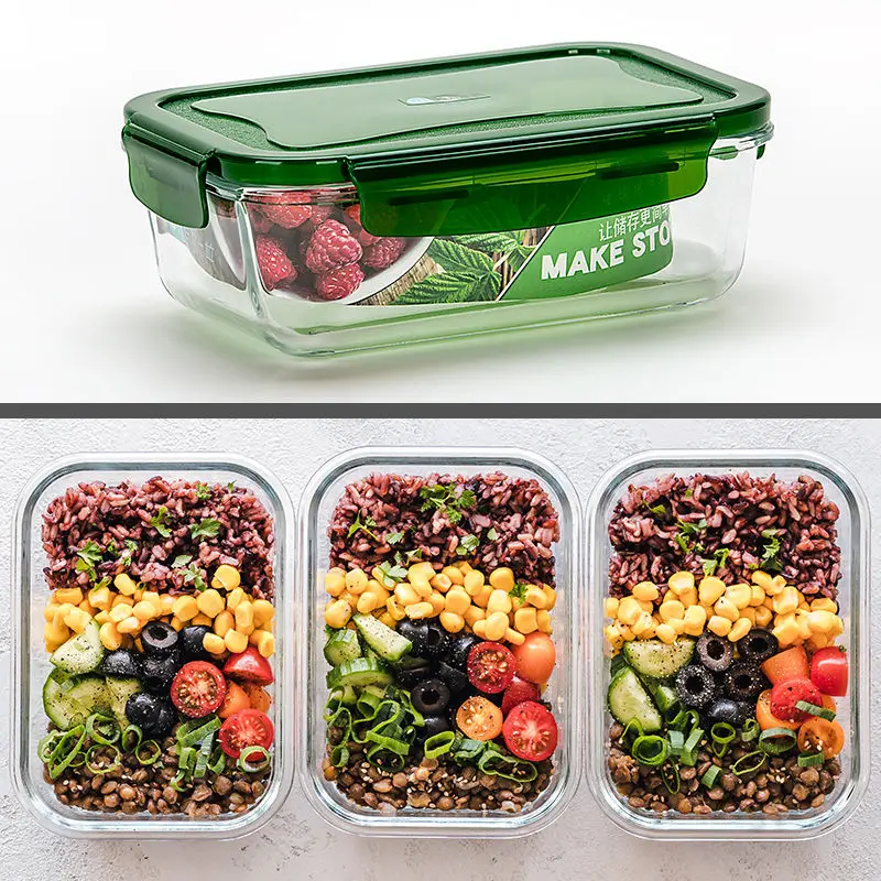 METKA Glass Lunch Box with Compartments Bento Box Food Storage Containers  with Lids,Salad Box, Refrigerator Crisper for Vegetabl - AliExpress
