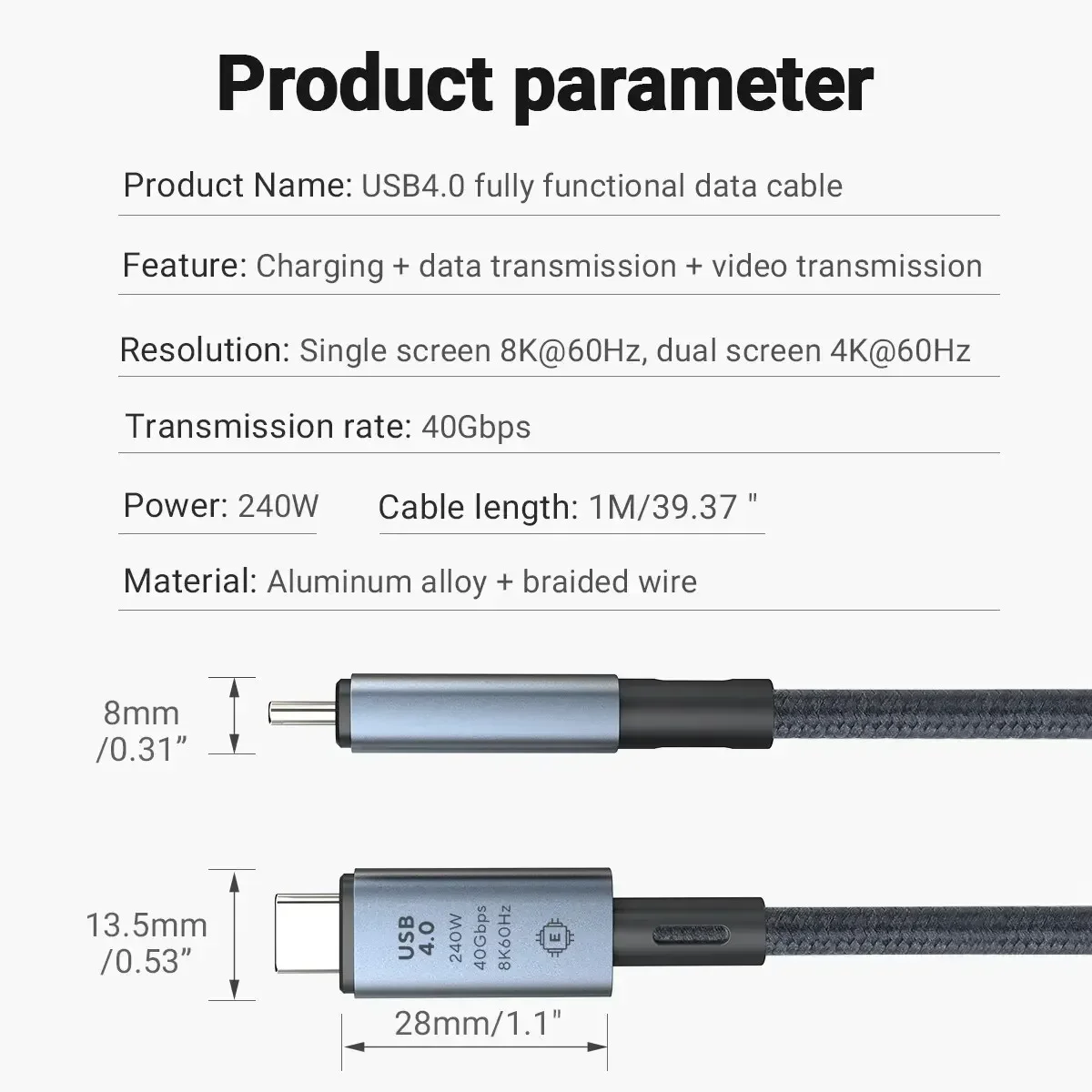 USB C USB C 8K 60Hz  ̺, 240W    40Gbps ӵ    ̺,  16 15 ƺ ƮϿ