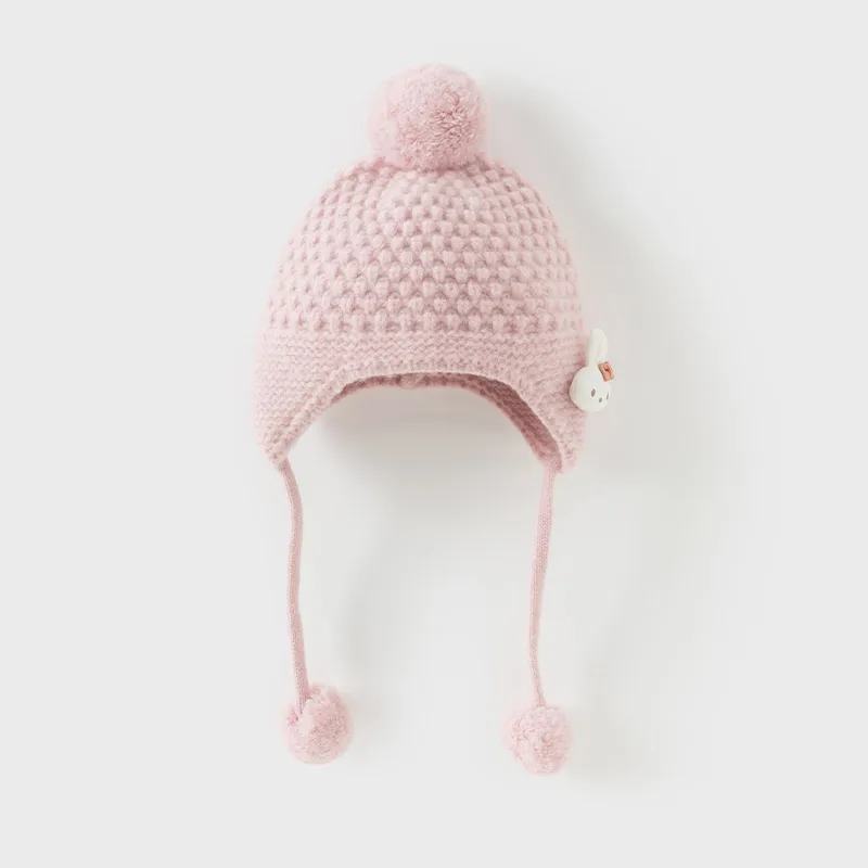 Dave Bella Children Baby boys Girls Winter Hat Solid kids Earflap Thick Warm Knitted Hat With Girls DB4243808