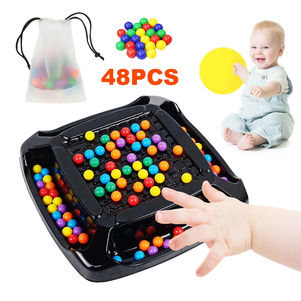 Rainbow Ball Elimination Board Game Fun Rainbow Ball Elimination Color Matching Toy Parent-child Interaction Tabletop Chess Game