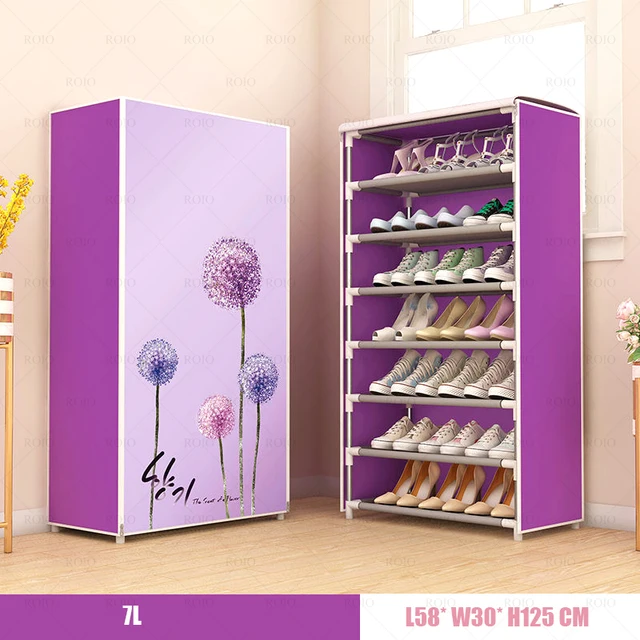 Multilayer Shoe Cabinet Vertical Space Saving Nonwoven Shoes Shelf Organizer Simple Combination Stand Holder Entryway Shoe Rack Chocolate