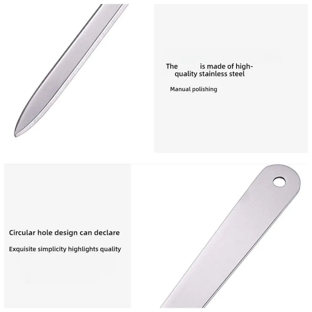 2pcs Metal Silver Steel Portable Letter Opener Professional Office Equipment Envelope Cutter School Useful Stationery