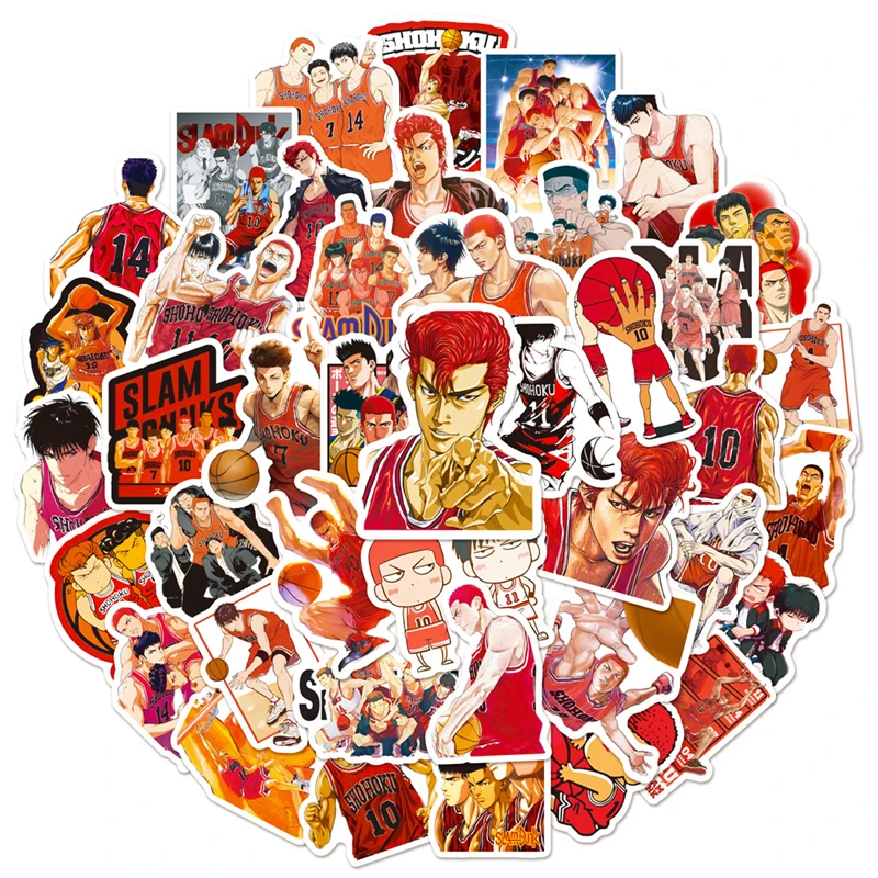 

Cartoon Anime Kawaii SLAM DUNK Stickers for Laptop Suitcase Album Stationery Waterproof Album Decals Kids Toys Birthday Gifts