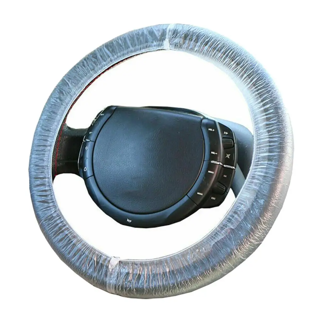 Prasku 100X Boleh Guna Roda Stereng Melibuti Elastik Plastik Anti-Habuk Kereta