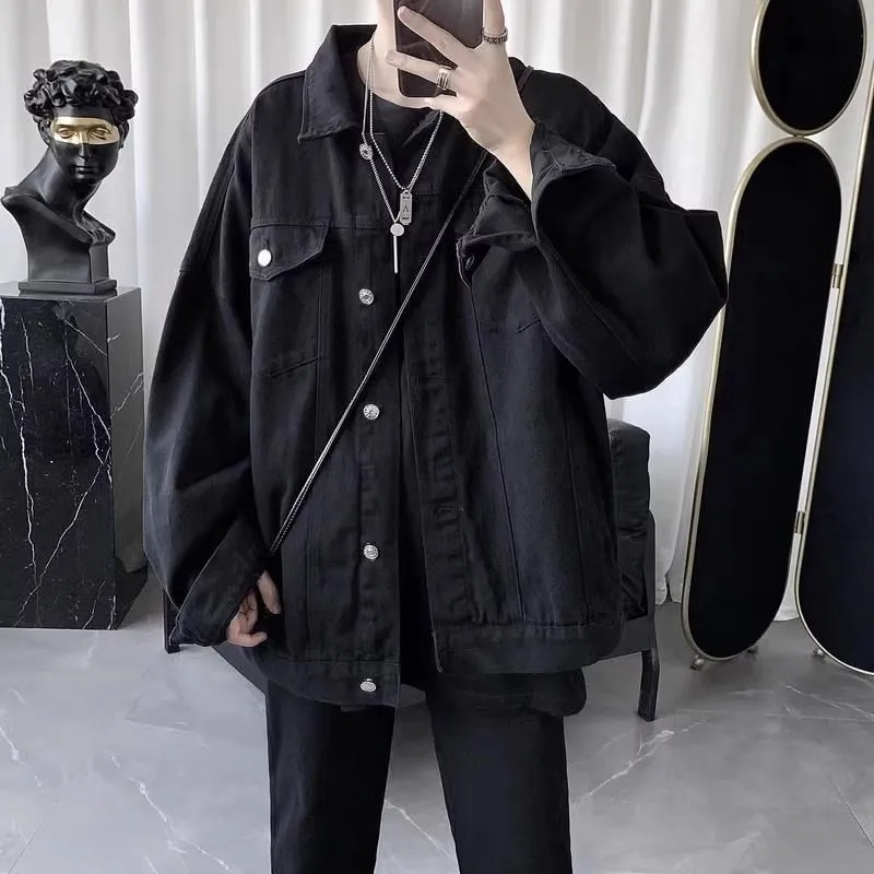 Men's Clothing Men's Denim Jacket Spring American Washed Loose Fitting Casual Jacket Fashion Trendy Versatile Handsome Male Coat