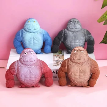 Decompression Gorilla Stretching Toy Rebound Deformation Doll TikTok King Creative Decompression Pinch Monkey Designed Toys