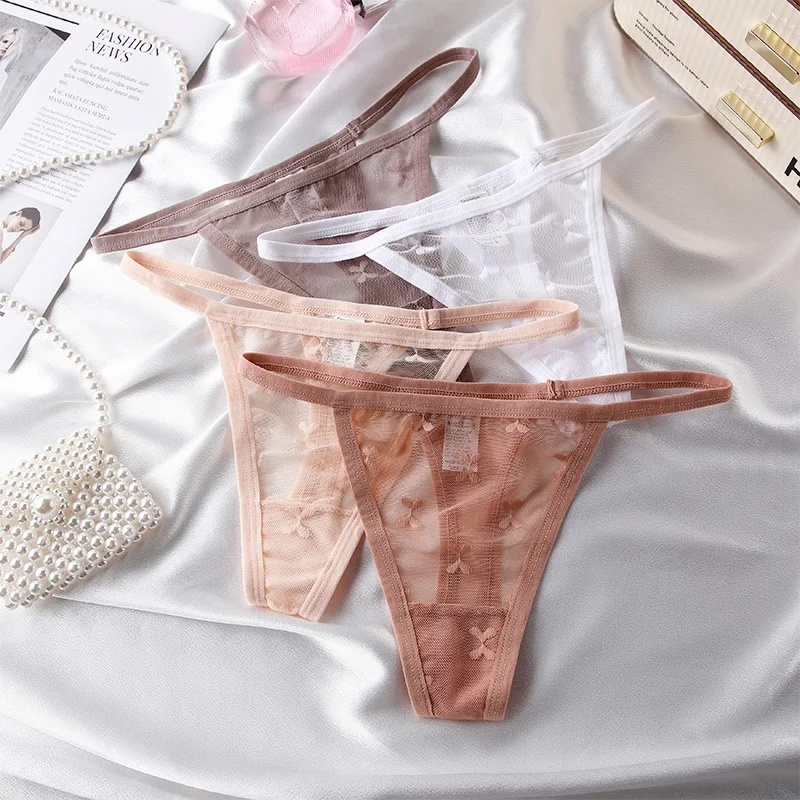 

Women Lace Panties Lace Embroidery G-String T-Back Briefs Underwear Adjustable Ladies Panties Sexy Lingerie
