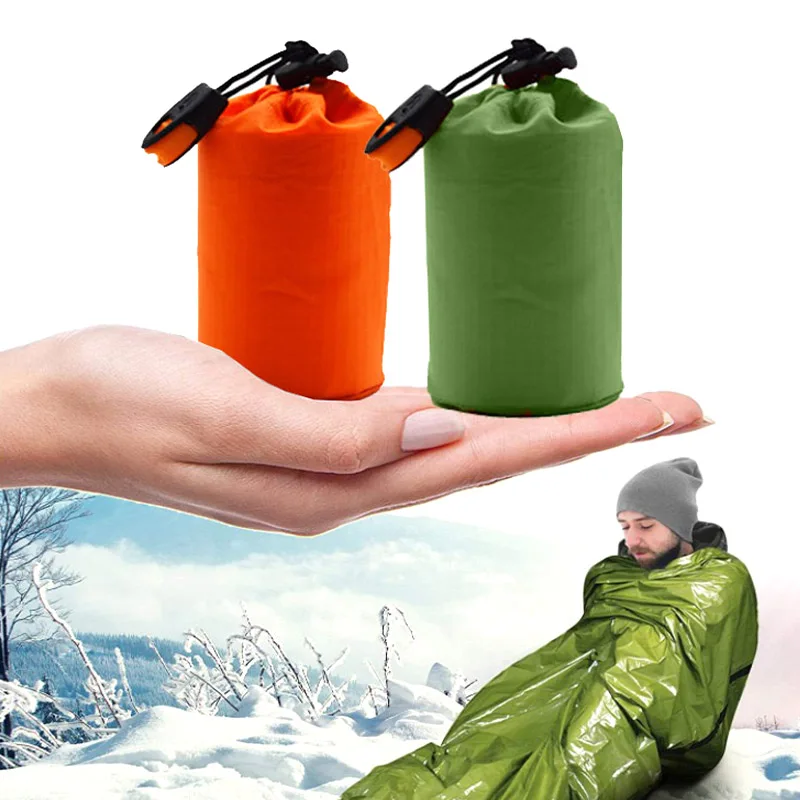 Waterproof Lightweight Thermal Emergency Sleeping Bag Bivy Sack Survival Blanket Bag CampingHiking, Outdoor Activities Equipment