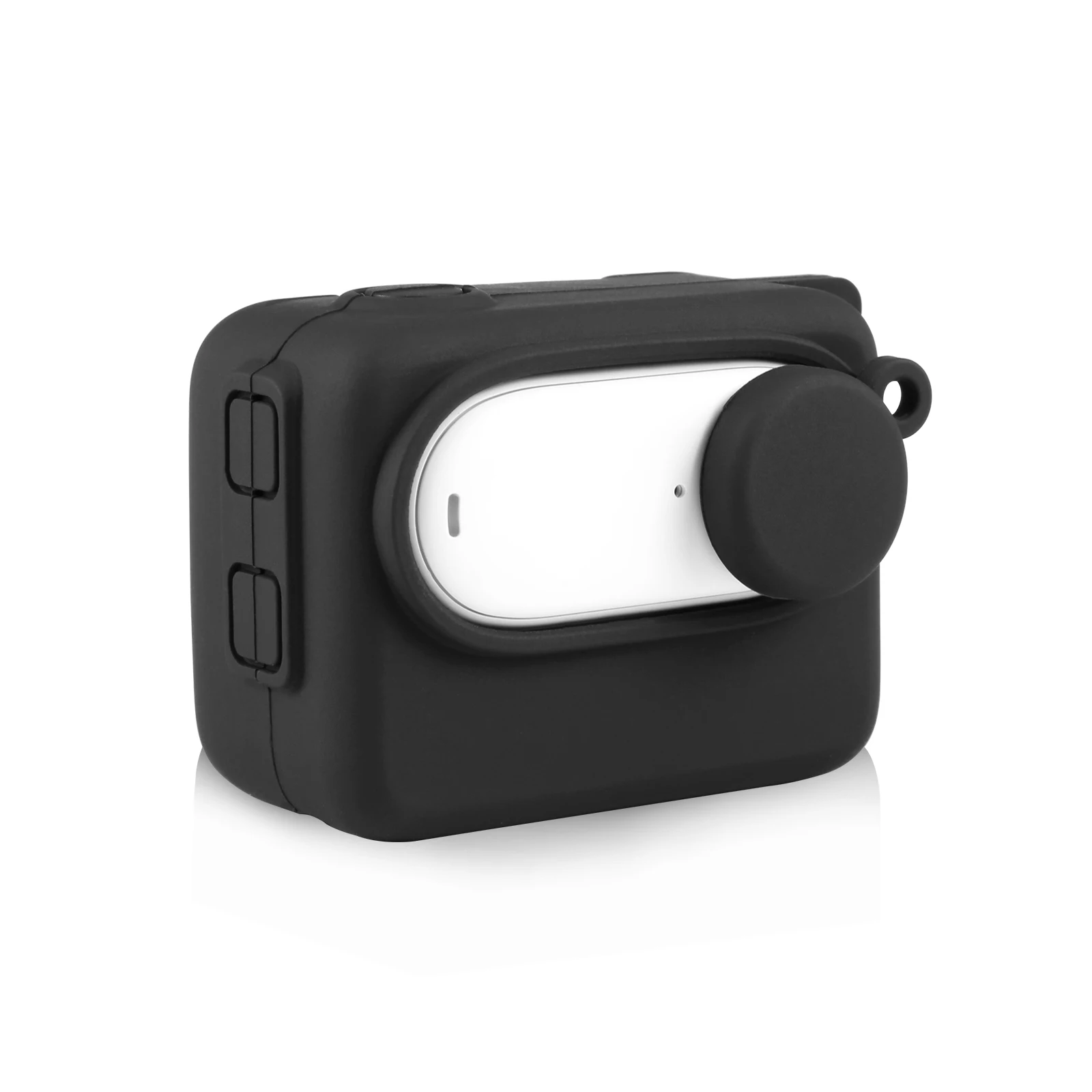 PULUZ 카메라 배터리 구획 보호 커버 케이스, 렌즈 캡 및 스트랩 포함, Insta360 GO 3 용 실리콘 케이스