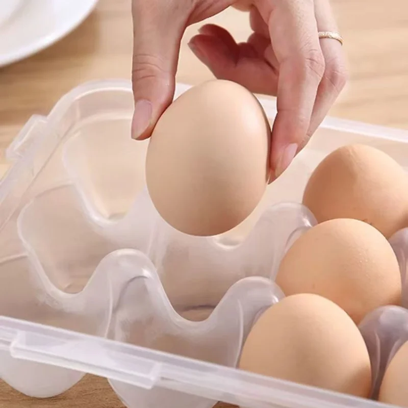 Egg Storage Box Transparent 18/10/8/4/3 Grid Eggs Container Refrigerator Eggs Fresh Keeping Box Outdoor Camping Egg Protector 6