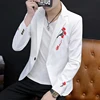 New explosive spring slim casual handsome embroidery pattern all matching style single west personality fashion men's clothing 1