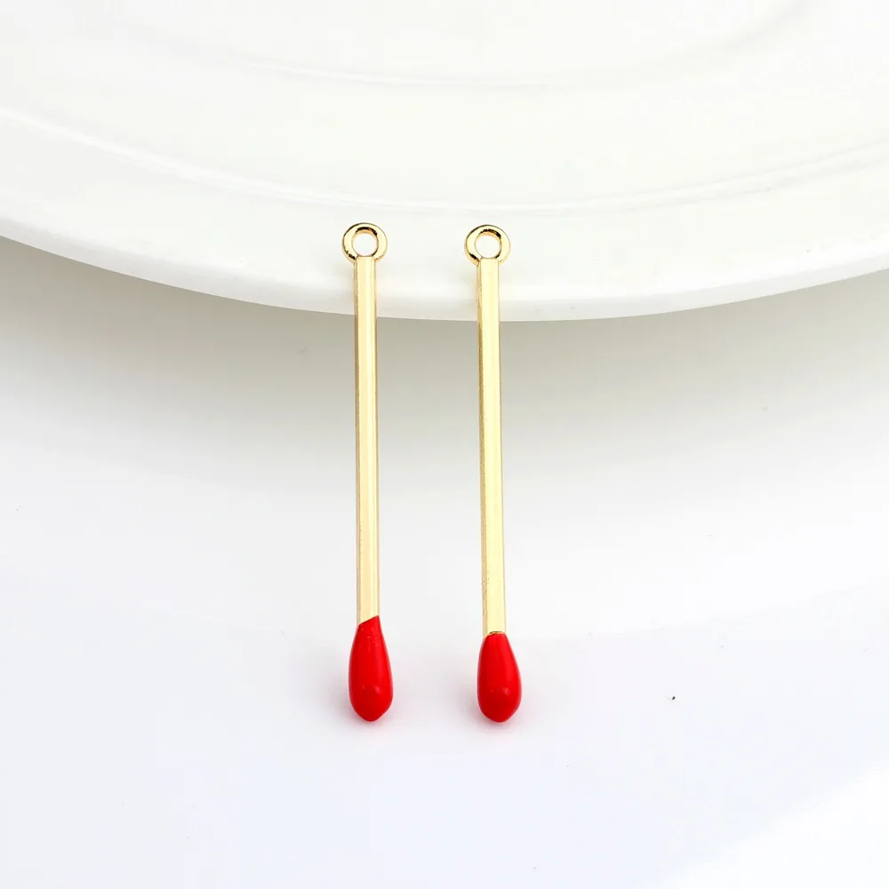 간단한 합금 매치 모양 펜던트, DIY 팔찌 목걸이, 쥬얼리 액세서리, 팩당 10 개