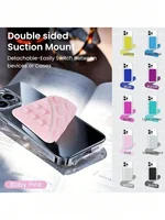 Silicone Phone Stand Suction Cup Holder | 28 Double-Sided Pads for Smartphones, Tablets, Portable Chargers & Bags