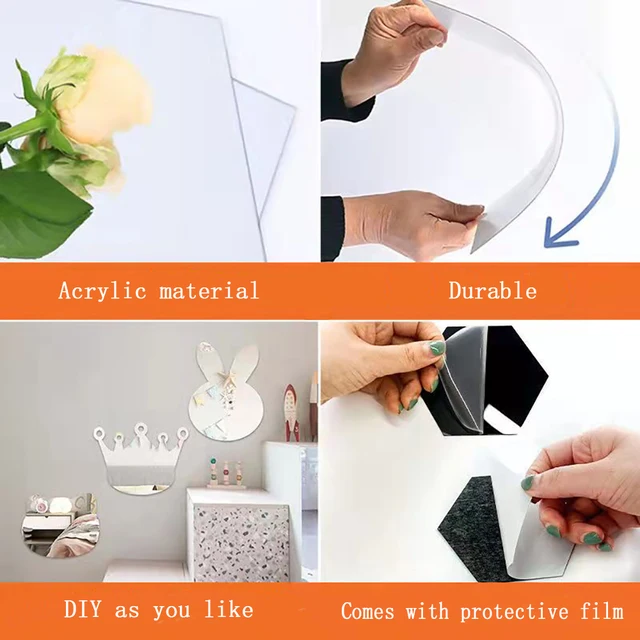 Geometriai Négyzet Diy Akril Tükör Fali Matrica Nappali Hálószoba Háttér Dekoráció Vízálló Önálló 3D-S - Image 6